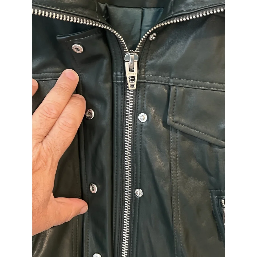 Blank NYC Faux Leather Jacket Green Small - Picture 7 of 11